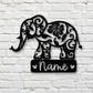 Personalized Elephant Metal Wall Art