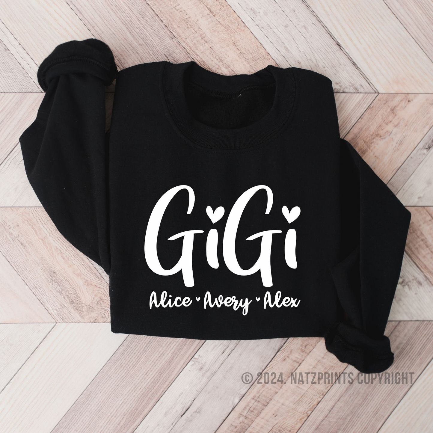 Personalized Gigi with Hearts Sweatshirt