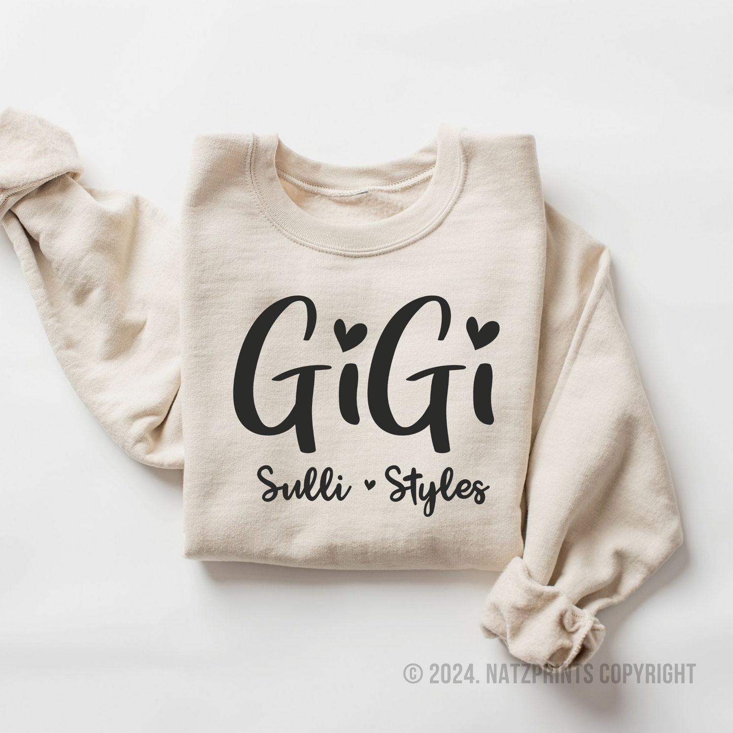 Personalized Gigi with Hearts Sweatshirt