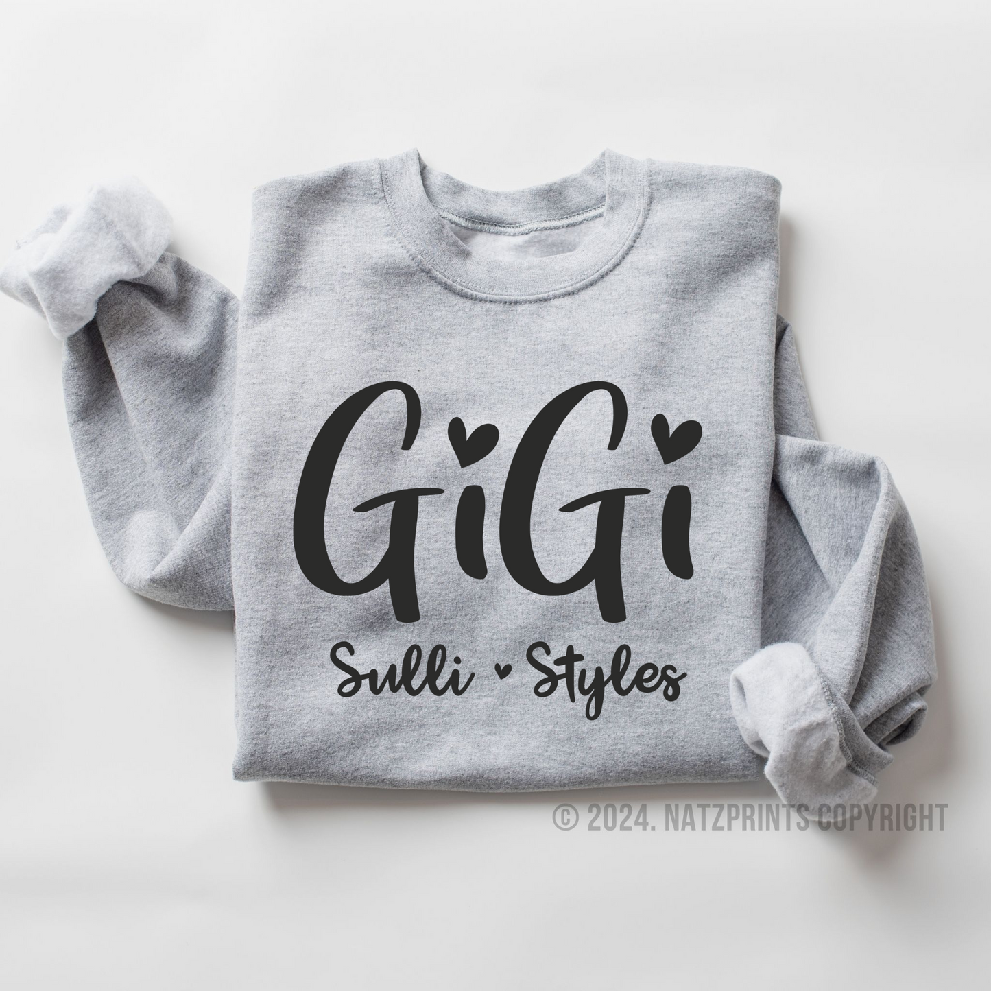 Personalized Gigi with Hearts Sweatshirt