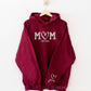 Embroidered Mom Hoodie with Est Yr and Kids' Names on Sleeve