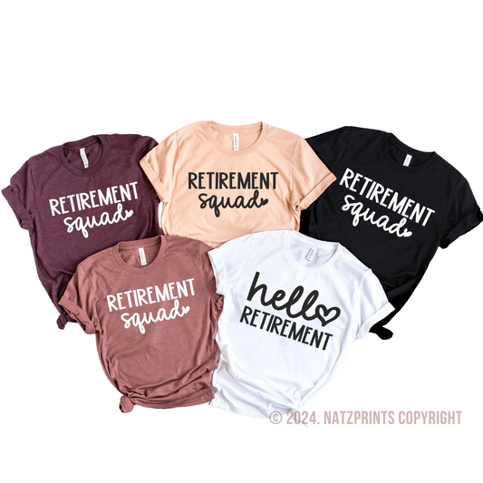 hello retirement group mixed shirts