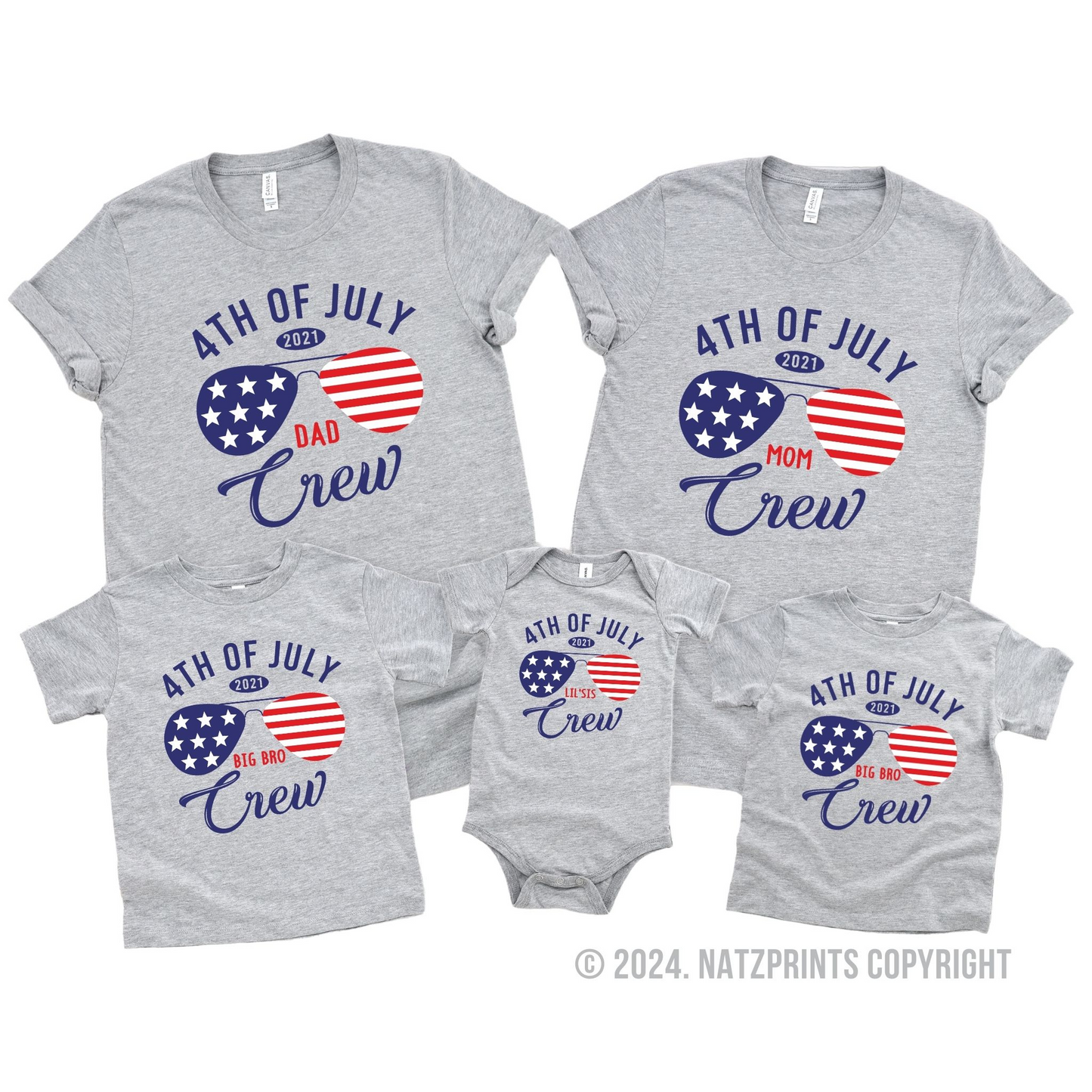 personalized 4th of july matching family shirts heather