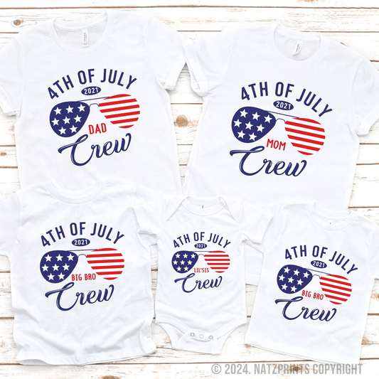 personalized 4th of july matching family shirts white