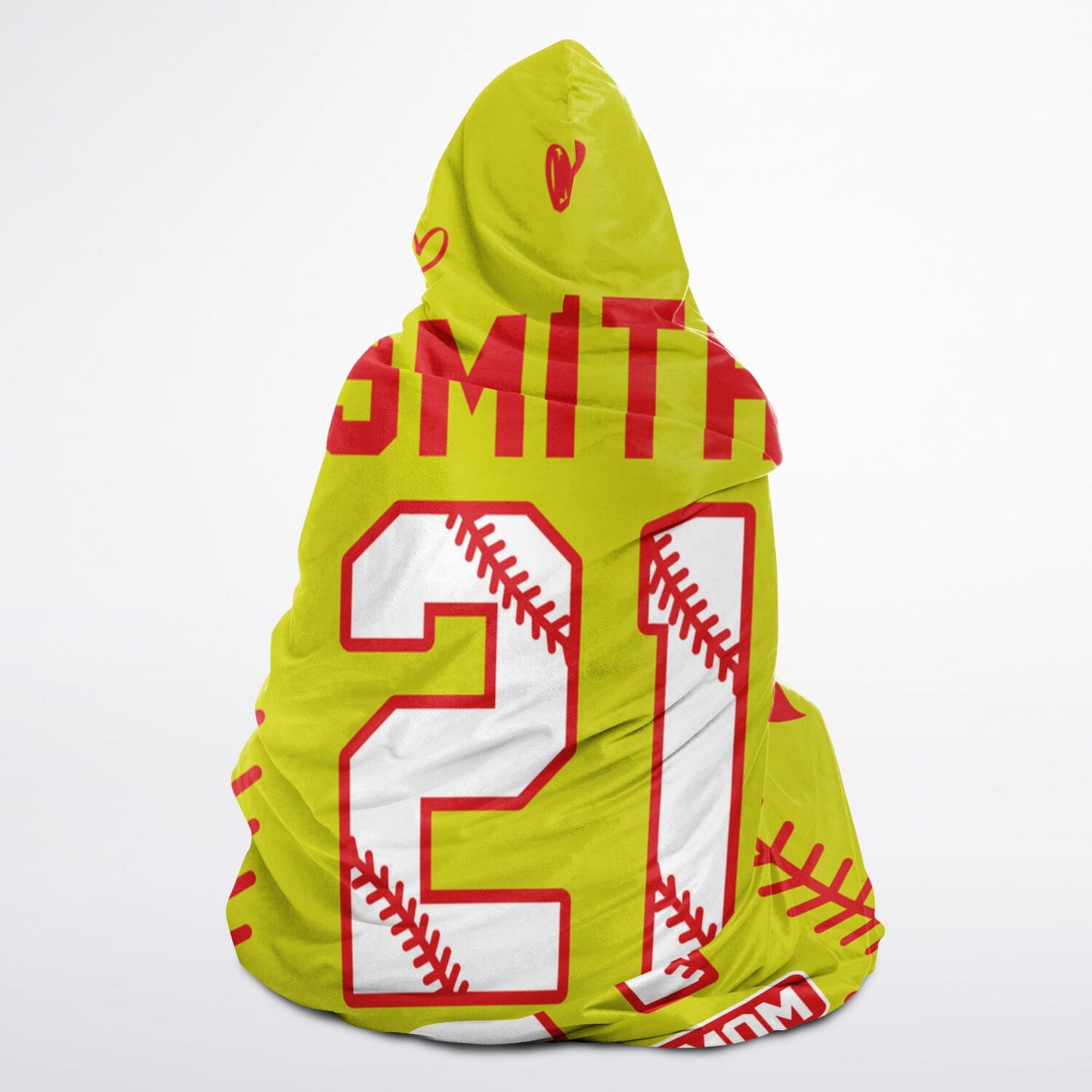 Personalized Softball Hooded Blanket