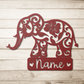 Personalized Elephant Metal Wall Art