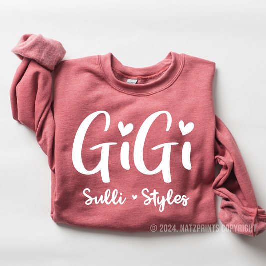 Personalized Gigi with Hearts Sweatshirt