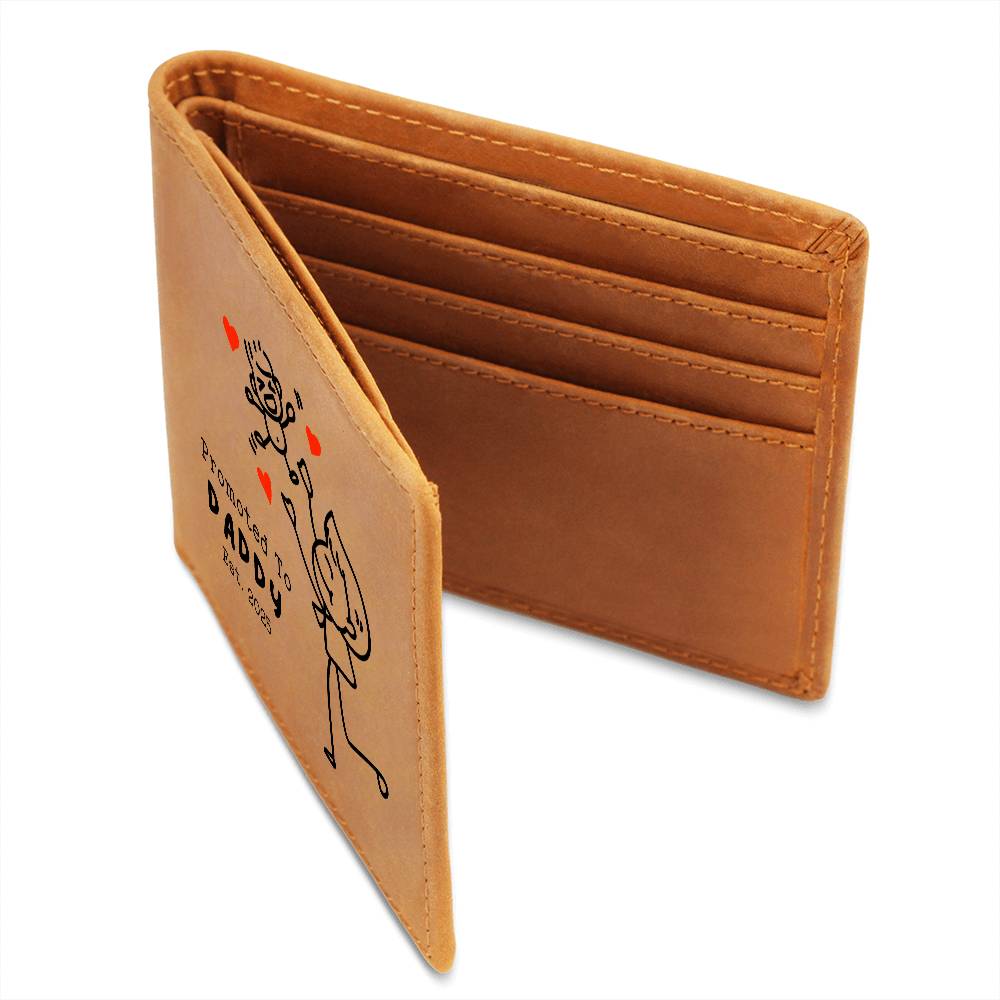 Personalized Leather Wallet for New Dads