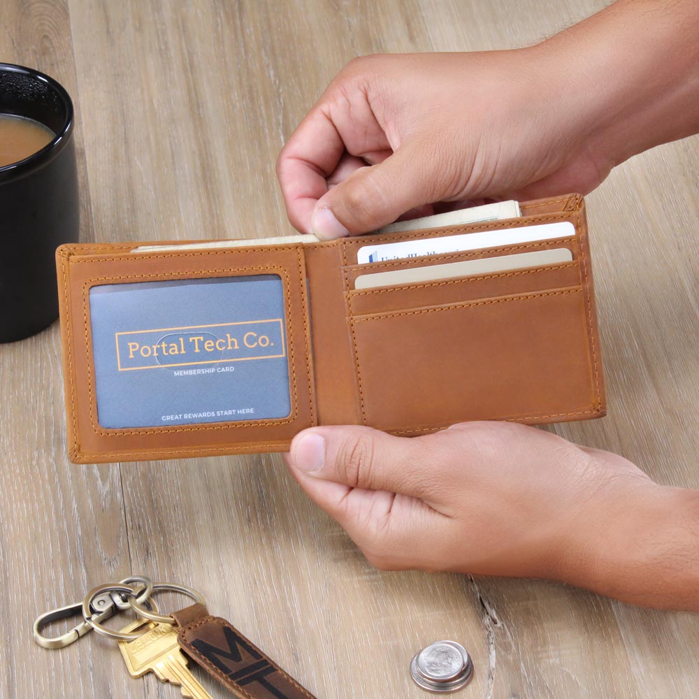 Personalized Leather Wallet for New Dads