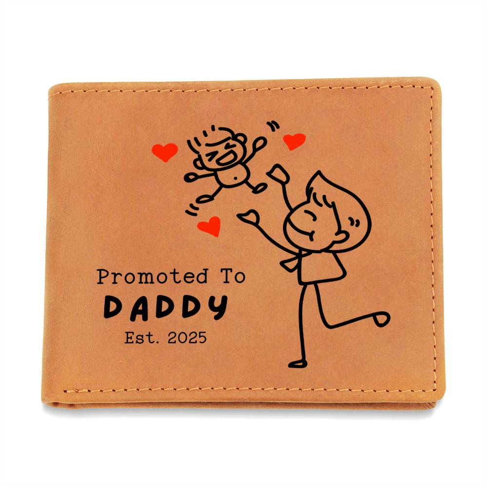 Personalized Leather Wallet for New Dads