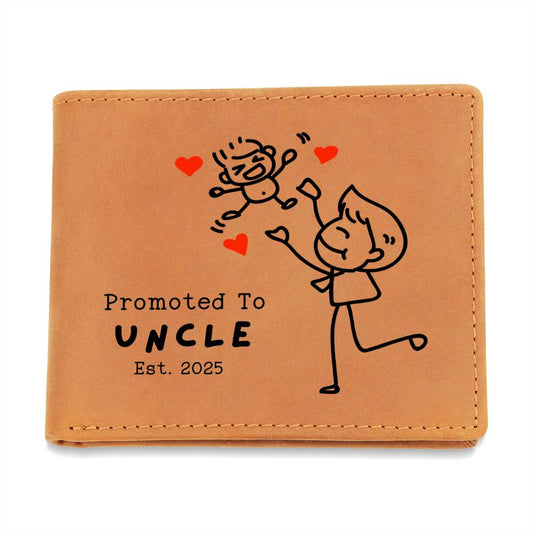 Promoted To Uncle Leather Wallet