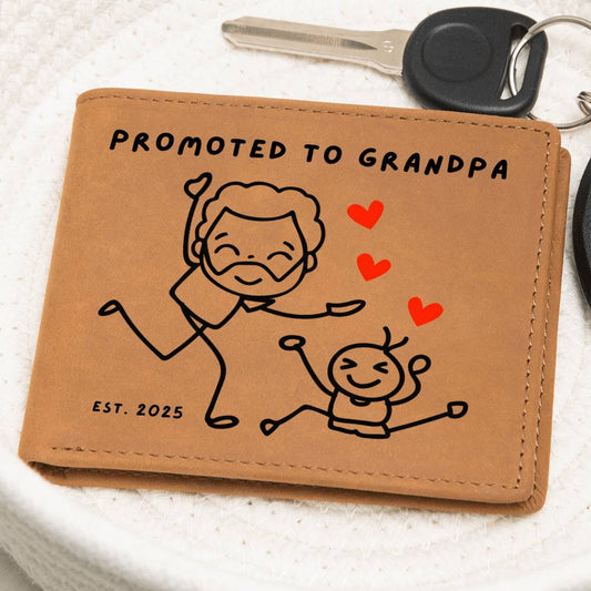 Promoted to Grandpa Leather Wallet