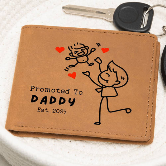 Personalized Leather Wallet for New Dads