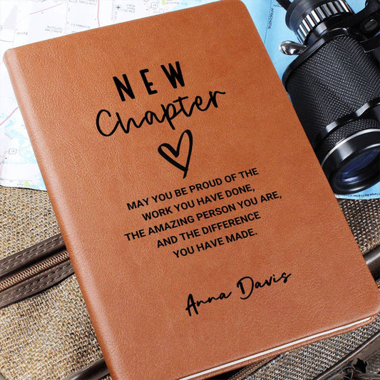 Personalized New Chapter Leather Journal - Retirement Gift