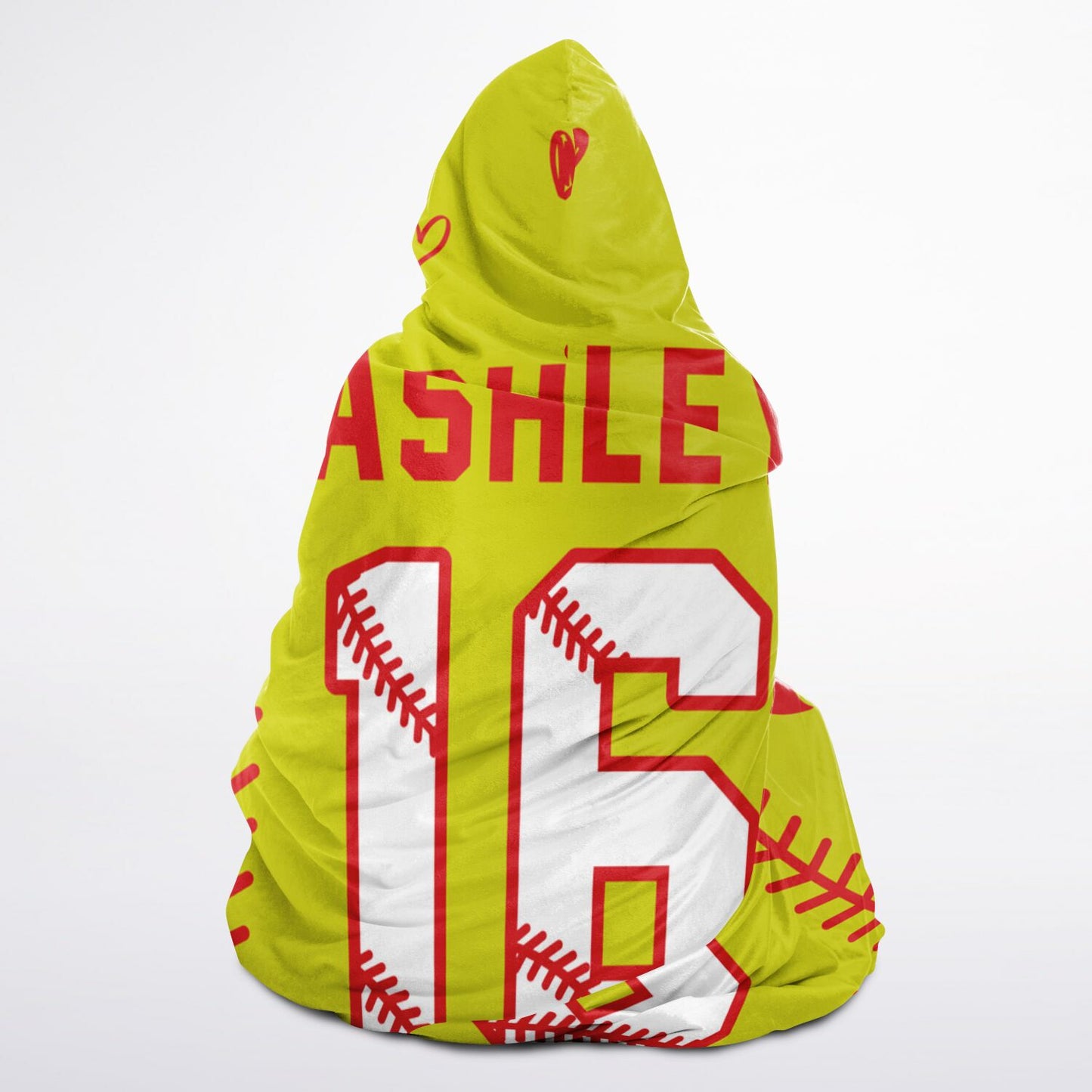 Custom Softball Hooded Blanket