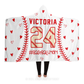 custom baseball mom with hearts hooded blanket woman standing