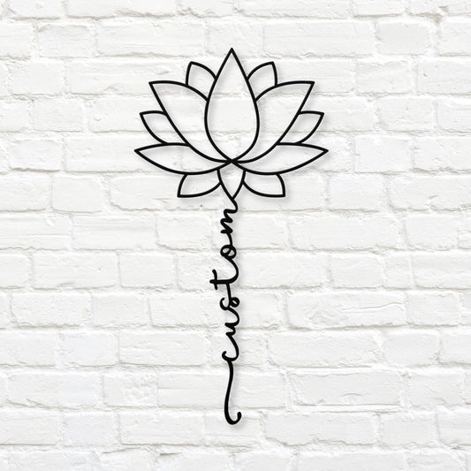 Personalized Lotus Flower Metal Wall Art