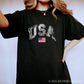 distressed american USA shirt black