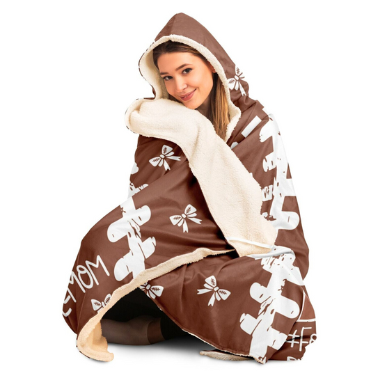 Custom Coquette Football Mom Hooded Blanket