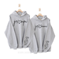 Personalized grandma and grandpa hoodie with kids names in sport grey