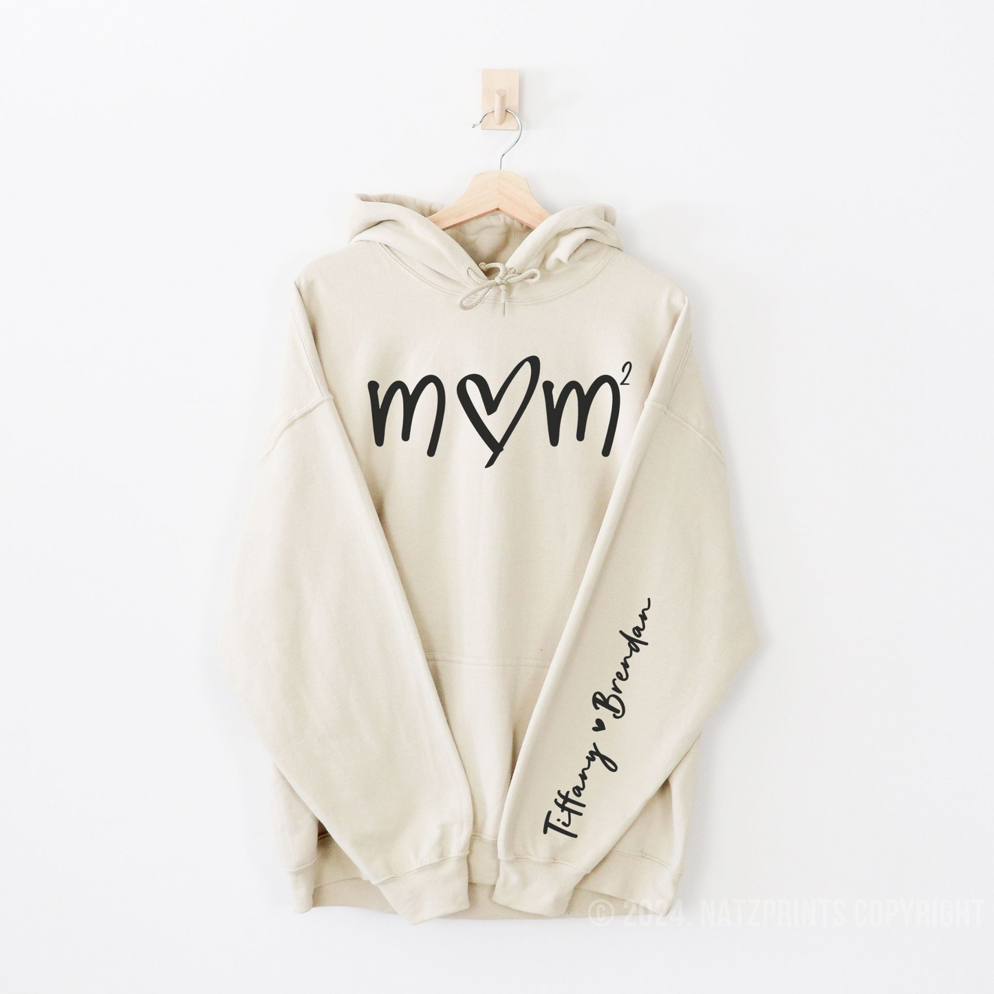 personalized mom with kids names sand hoodie