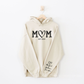 Personalized mom with est year hoodie with kids names in sand color