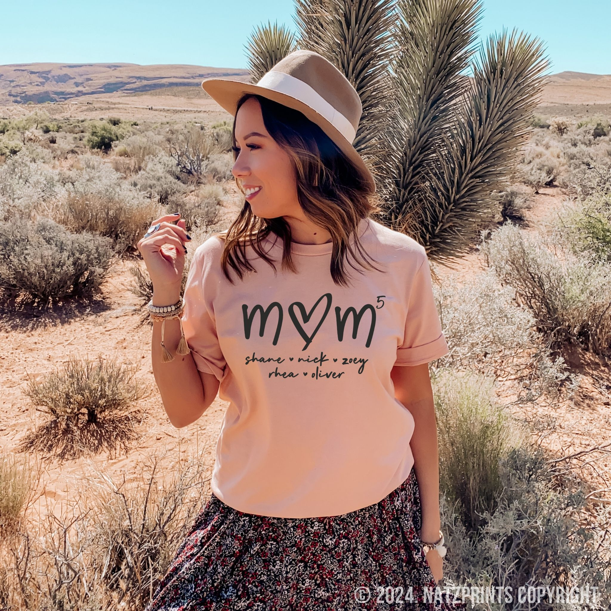 personalized mom shirt heather peach