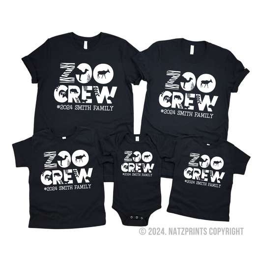 custom zoo crew family shirts black